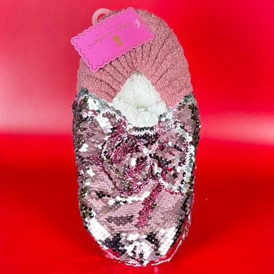 So Soft Sherpa Slippers By Simply Southern - Sequin Pink