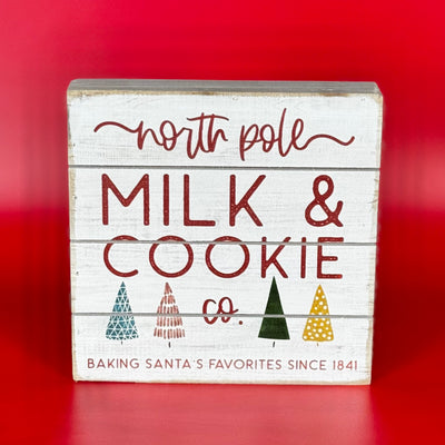 Winter Holiday Decor By Sincere Surroundings - 6" x 6" Milk & Cookie