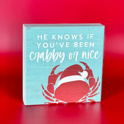 Winter Holiday Decor By Sincere Surroundings - 5.5" x 5.5" - Crabby Or Nice