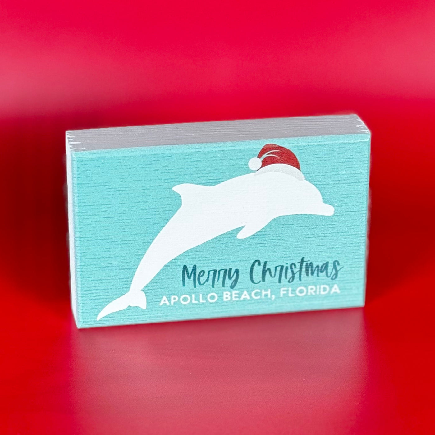 Winter Holiday Decor By Sincere Surroundings - 3.5" x 5" - Santa Dolphin / Apollo Beach