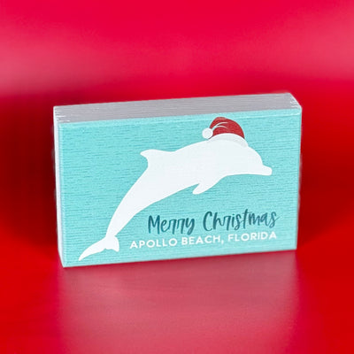 Winter Holiday Decor By Sincere Surroundings - 3.5" x 5" - Santa Dolphin / Apollo Beach