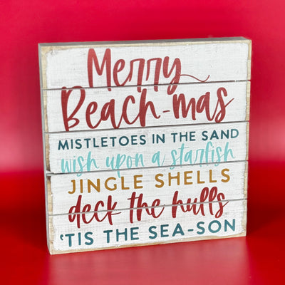 Winter Holiday Decor By Sincere Surroundings - 8" x 8" Merry Beach-mas