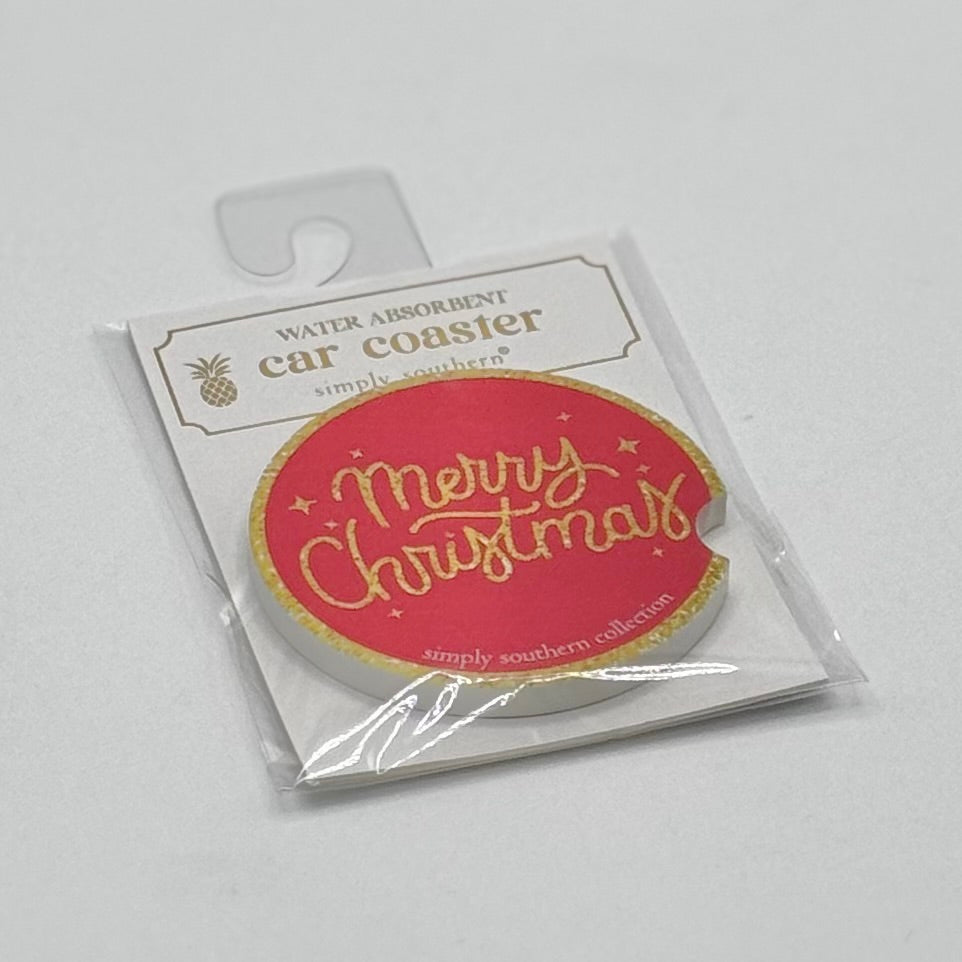 Holiday Home Gifts & Accessories By Simply Southern - Holiday Car Coaster / Merry Christmas
