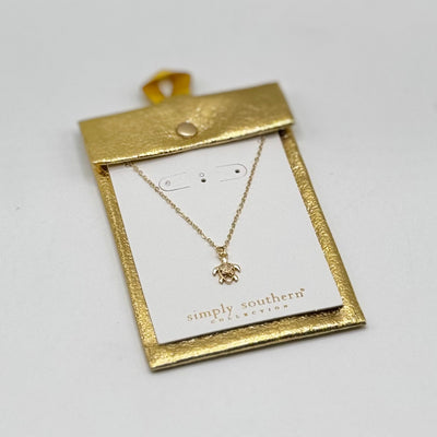 Jewelry By Simply Southern - Turtle Dainty Necklace - Gold Tone
