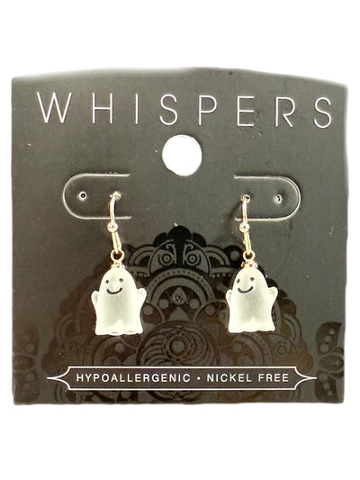 Spooktacular Earrings - Whispers Smiling Ghost Earrings 