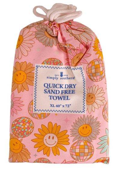 Fun In The Sun Accessories By Simply Southern - Quick Dry Sand Free Towel / FlowerSmile