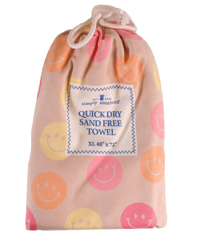 Fun In The Sun Accessories By Simply Southern - Quick Dry Sand Free Towel / Smile