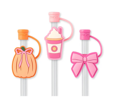 Swig Life Fall and Halloween Collection - Pumpkins And Bows Straw Topper Set