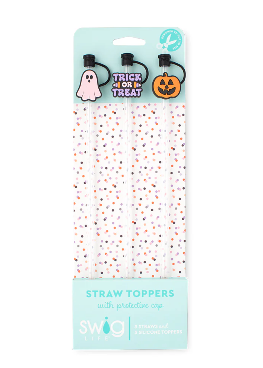 Swig Life Fall and Halloween Collection - Trick Or Treat Straw Topper Set