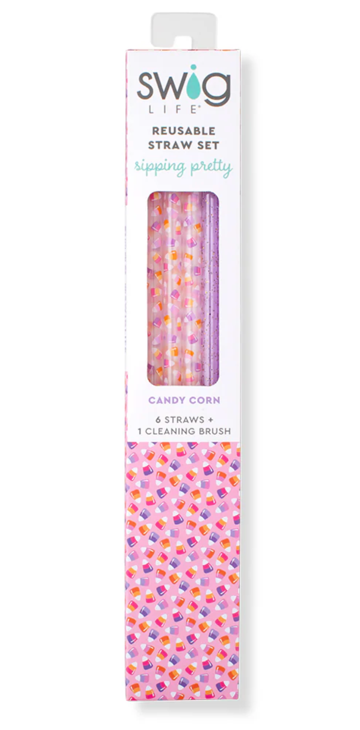 Swig Life Fall and Halloween Collection - Candy Corn Reusable Straw Set