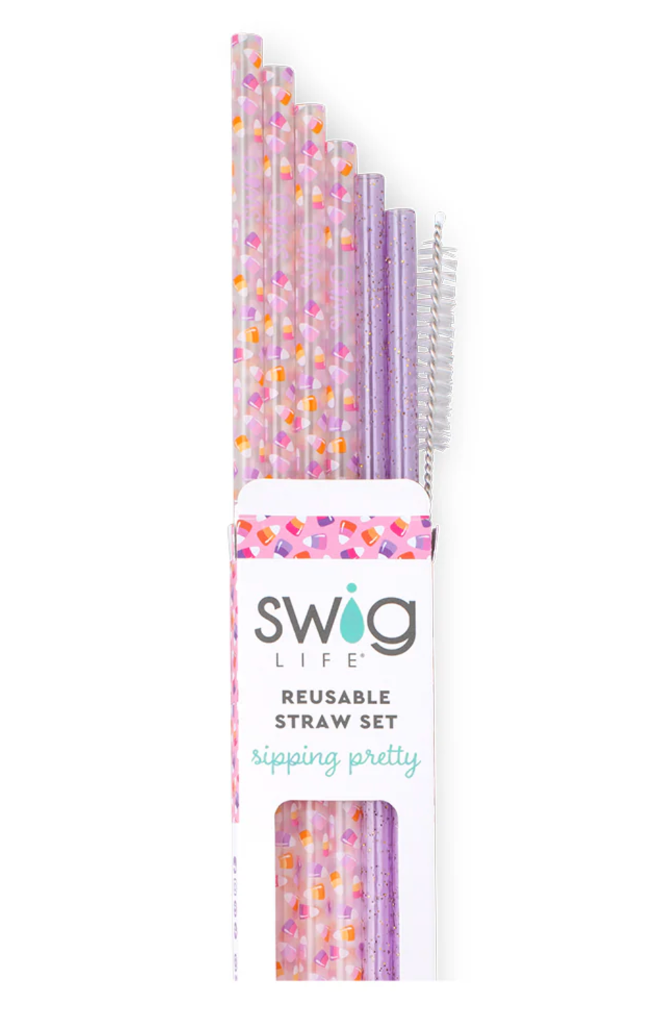 Swig Life Fall and Halloween Collection - Candy Corn Reusable Straw Set
