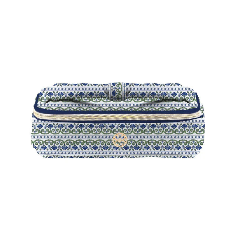 Accessories By Mary Square - Kiss And Make Up Mini Bag - Navy Floral Foulard