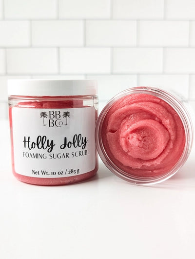 Beachy Bubbles Bath Co Winter Holiday Collection - Holly Jolly Foaming Sugar Scrub