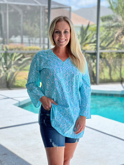 Delray Beach Tunic In Ripples By Capelton Road