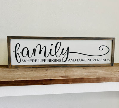 The Painted Knot Family Where Love Begins Sign