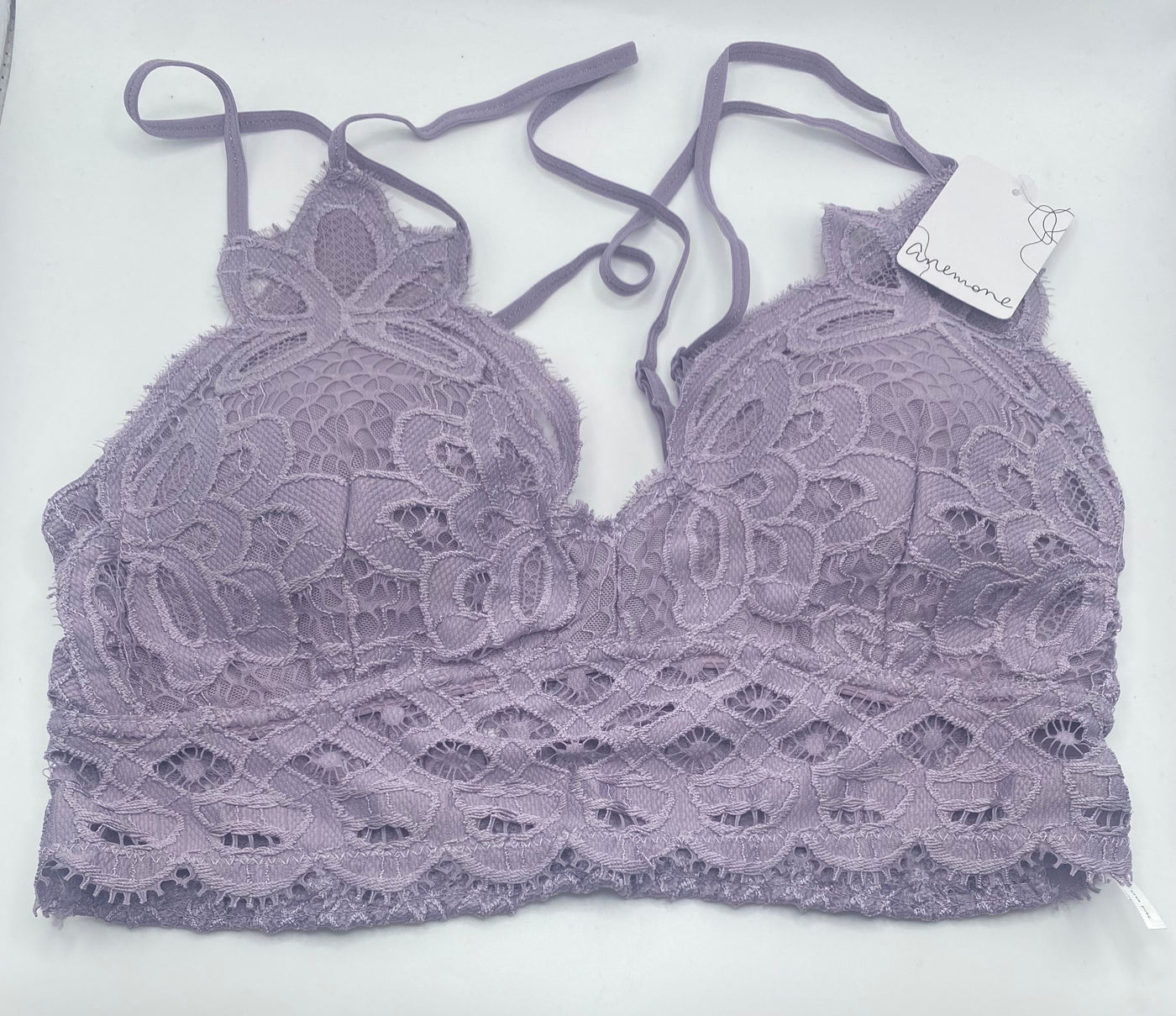 Crochet Lace Bralette In Purple Sky