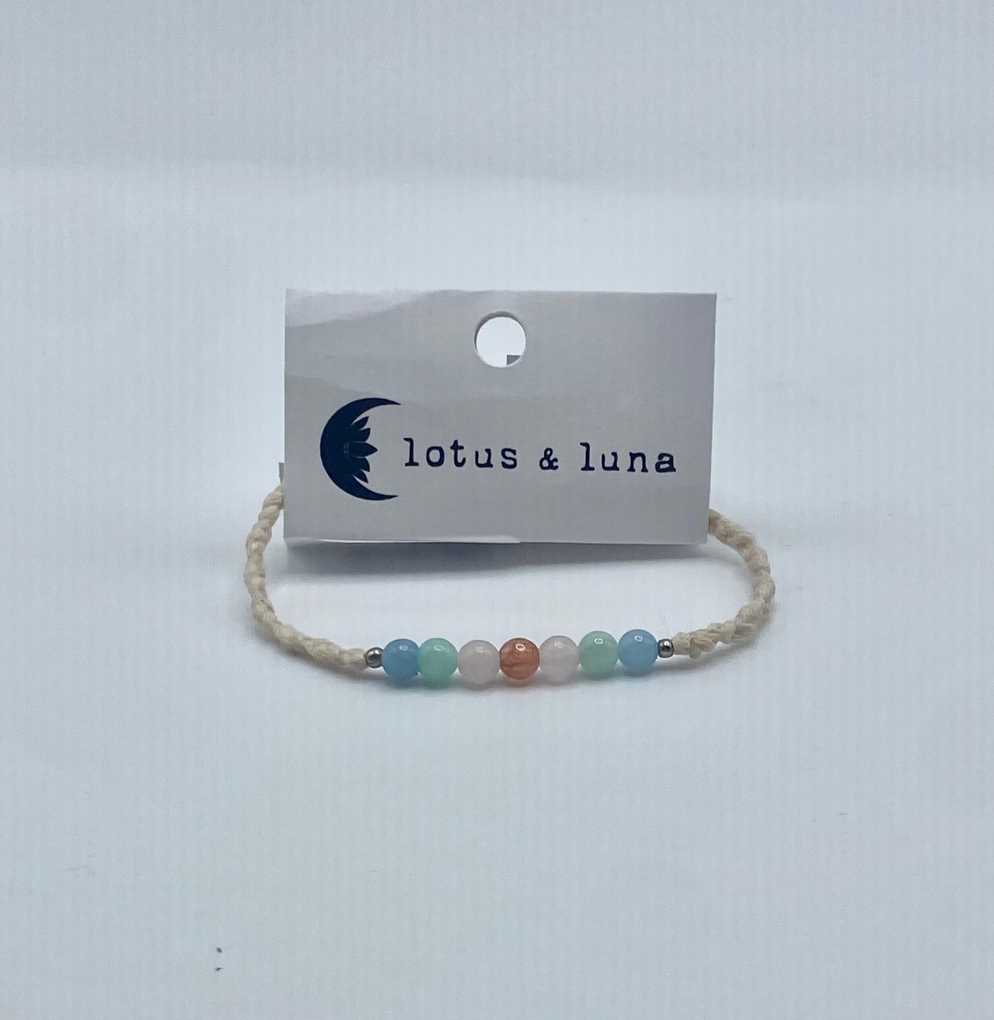 Lotus & Luna - Orbit Braided - Rose Quartz (Off White)