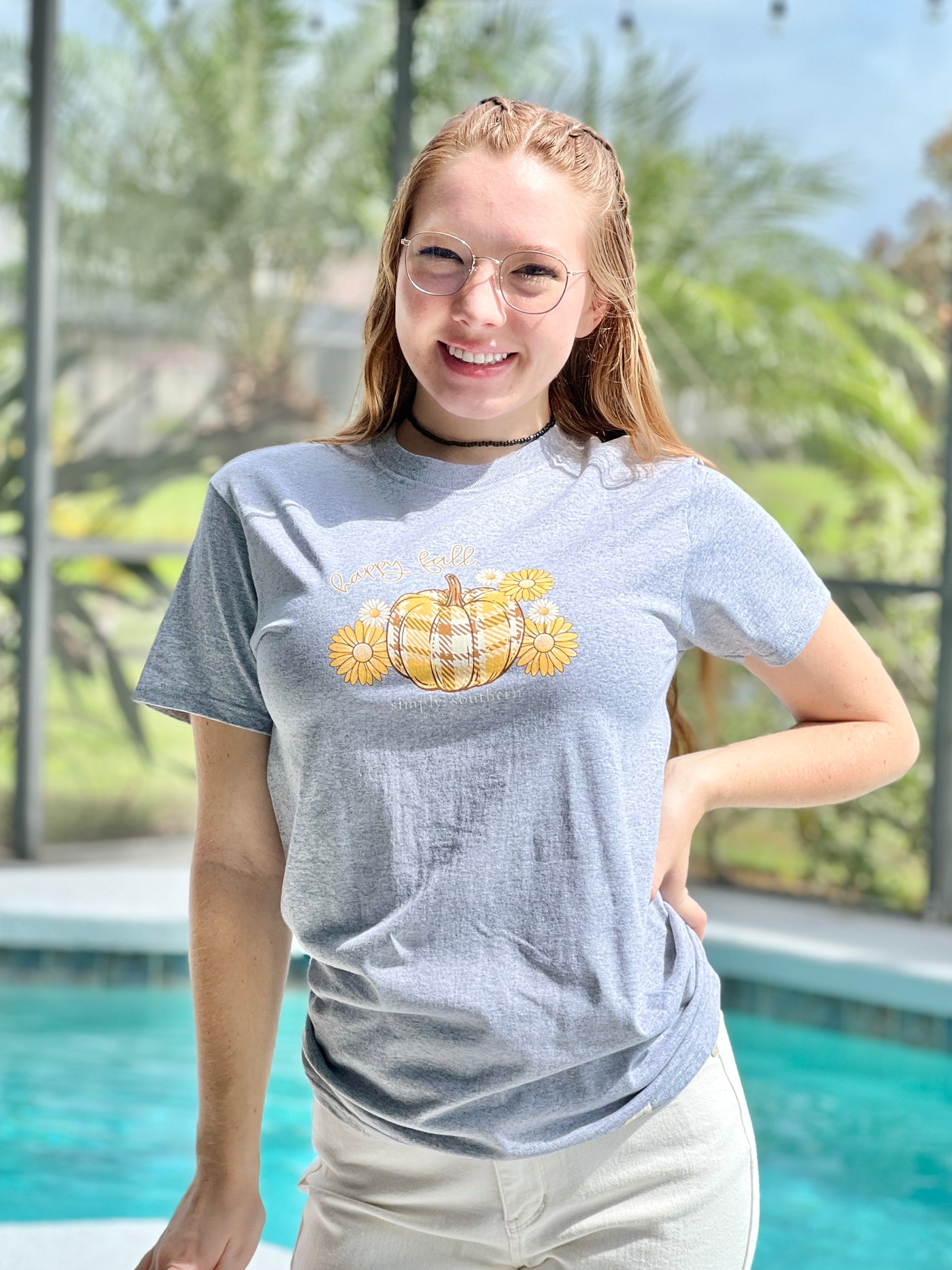Happy Fall Pumpkins & Daisies Graphic Tee By Simply Southern