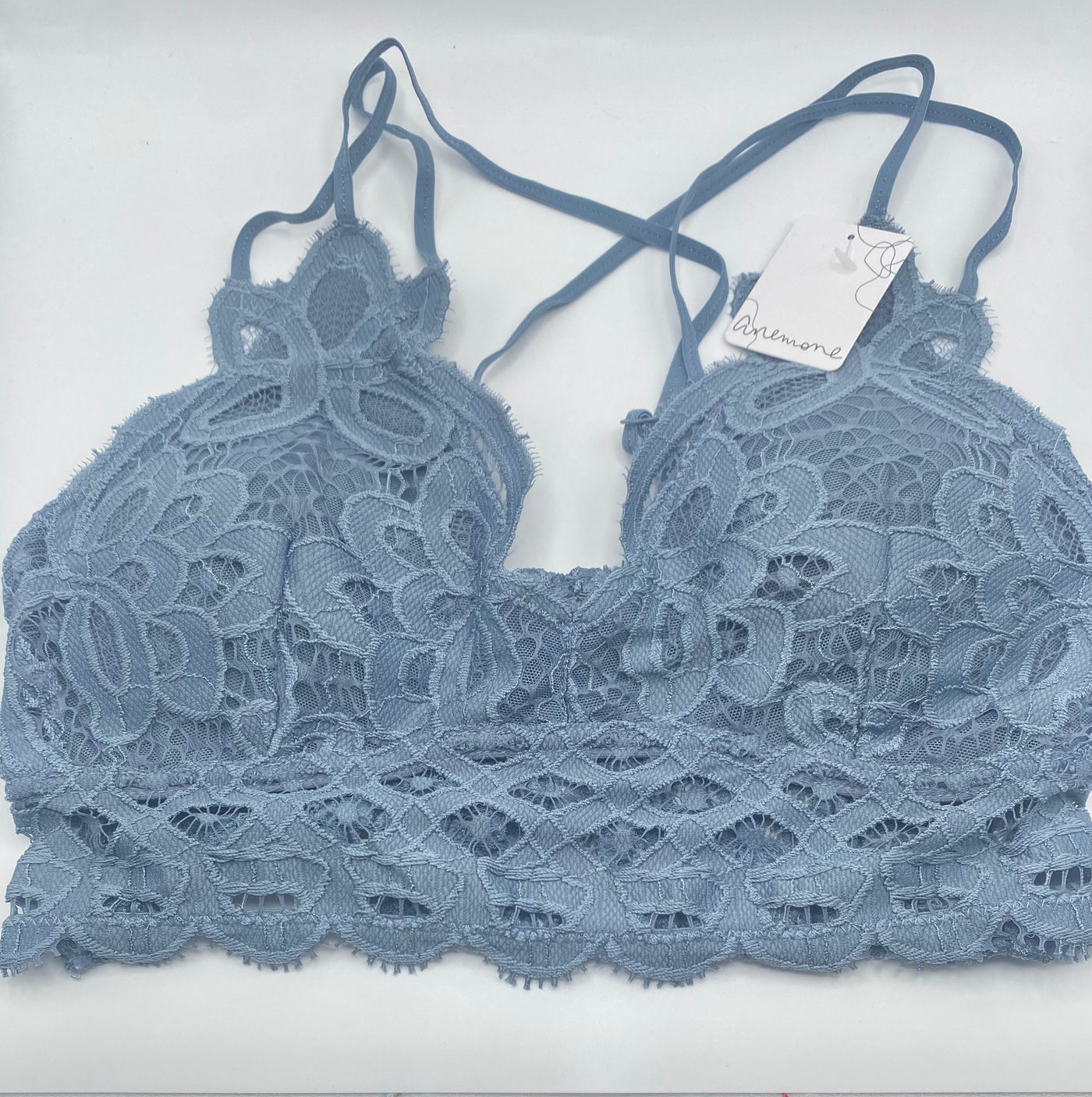 Crochet Lace Bralette In Stone