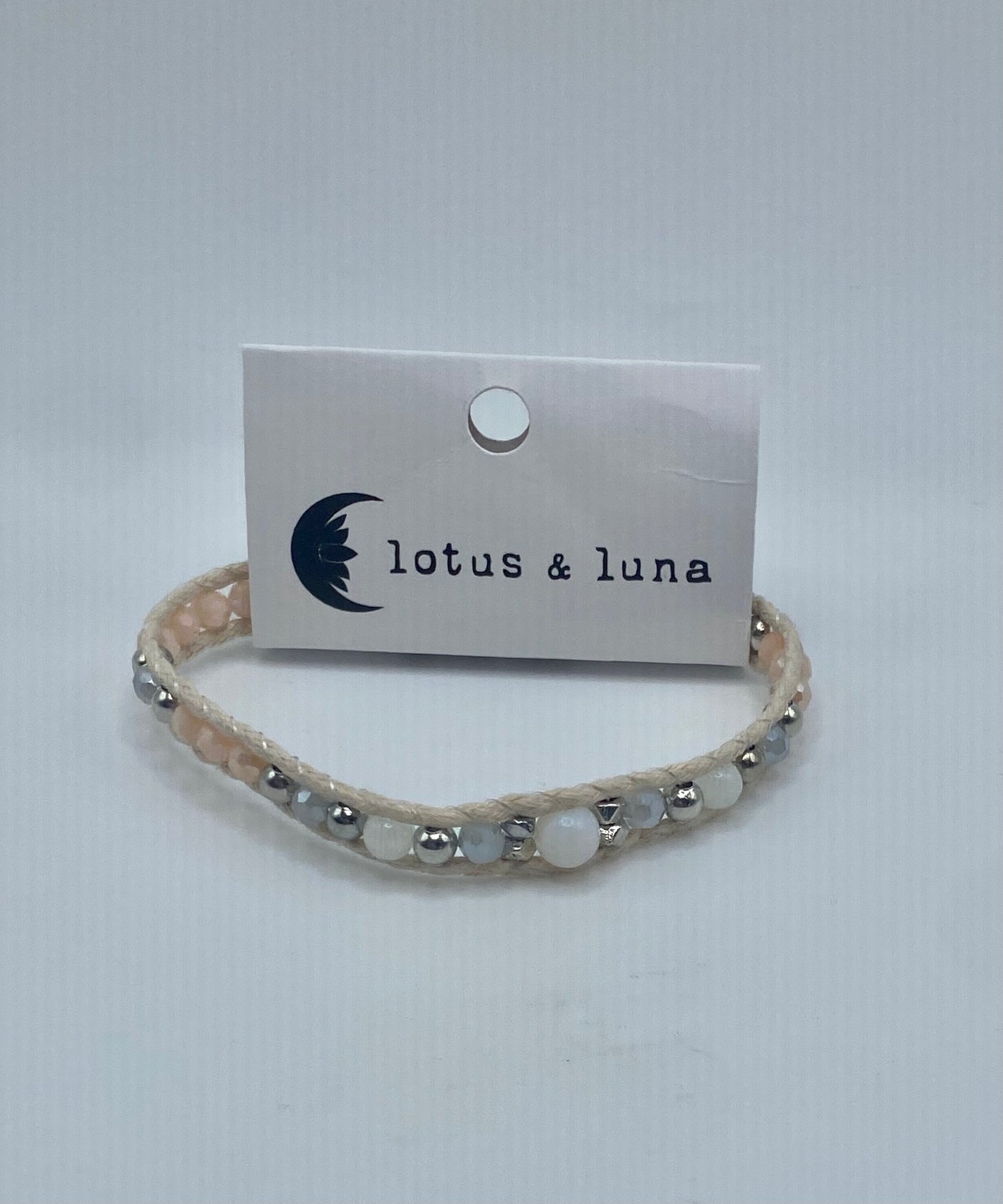 Lotus & Luna -  Moonbeam Single Bracelet - Cream & Large Moonbeam