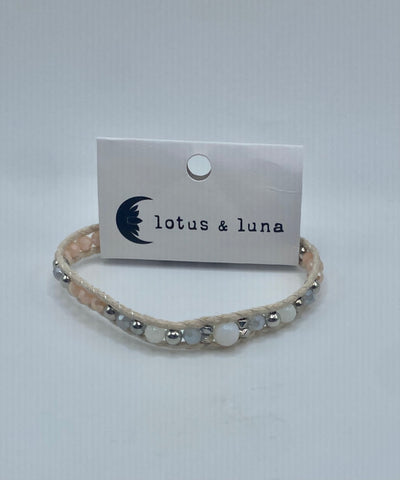 Lotus & Luna -  Moonbeam Single Bracelet - Cream & Large Moonbeam