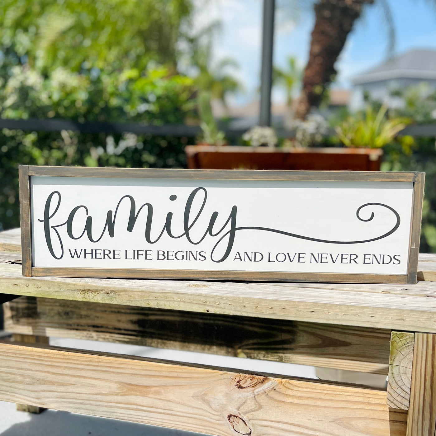 The Painted Knot Family Where Love Begins Sign