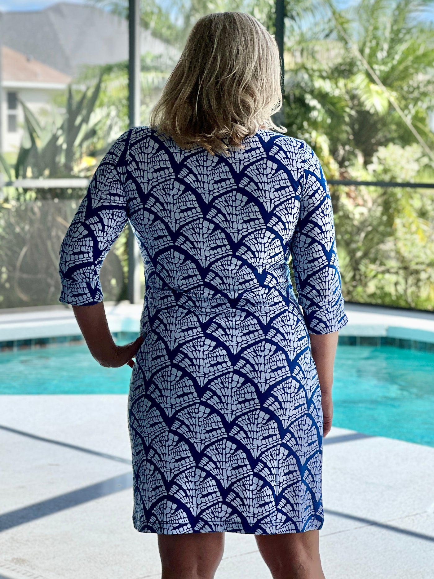 Lucy Dress in Mosaic Leaves Blue Quartz by Hatley