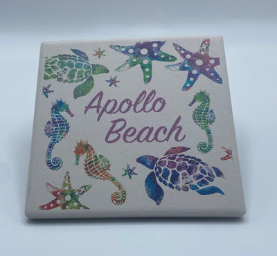 Gifts By Barlow Designs - Coaster - Colorful Sea Turtle