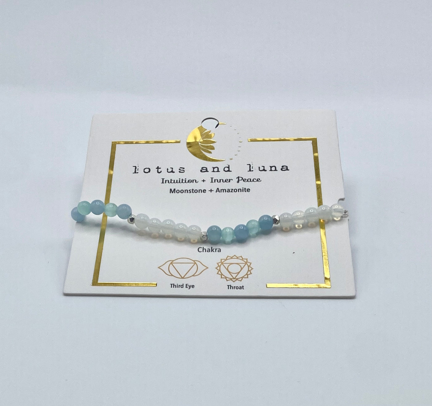 Lotus & Luna - Healing Bracelets 4mm - Intuition & Inner Peace (Mint)