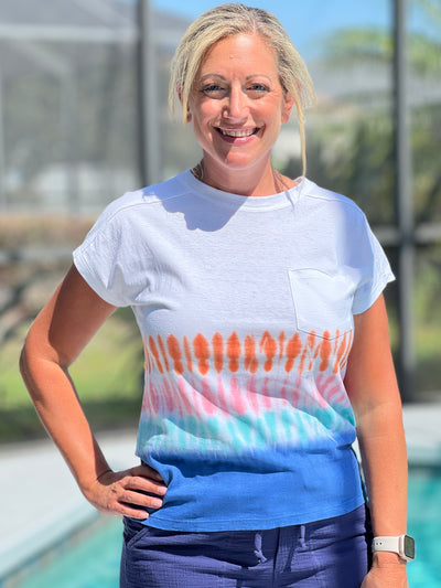 The Slouchy Pocket Tee In Vintage Beach By Hatley