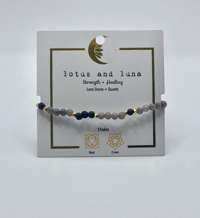 Lotus & Luna - Healing Bracelets 4mm - Strength & Healing (Gray)