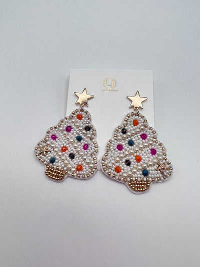 Holiday Jewelry Collection - Earrings / White Christmas Tree