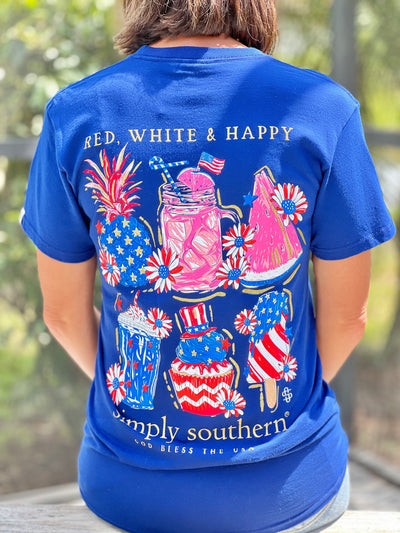 Red, White & Happy Graphic Tee
