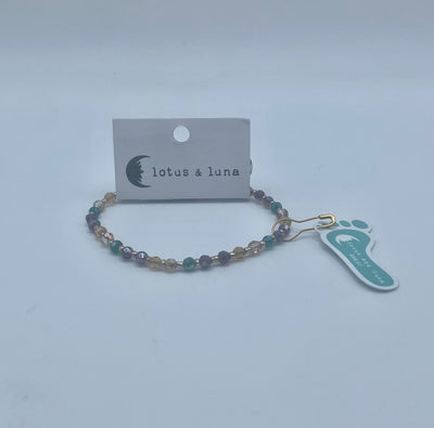 Lotus & Luna - Shimmer Anklet - Purple & Green