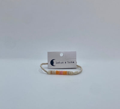 Lotus & Luna - Braided Puka Bracelet - Orange & Pink