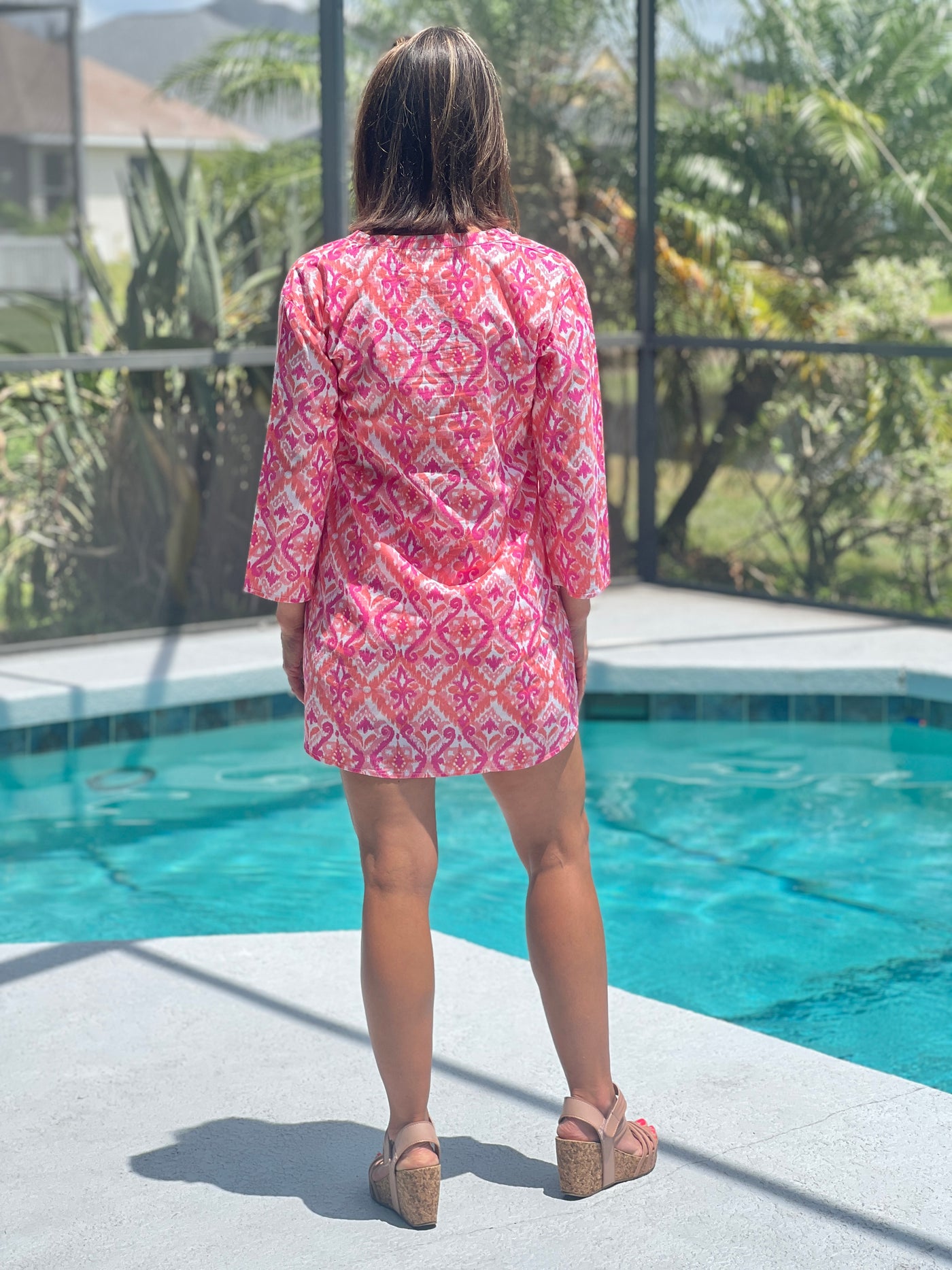 Delray Beach Tunic In Sunset Ikat By Capelton Road