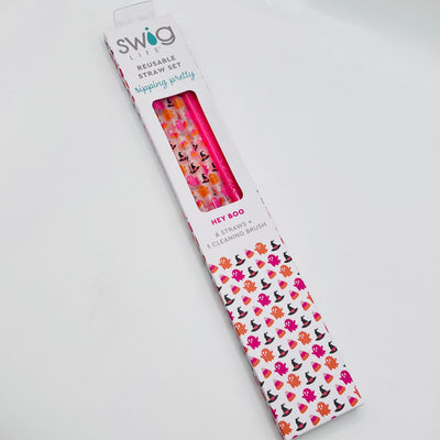 Swig Life Halloween Collection - Hey Boo Reusable Straw Set