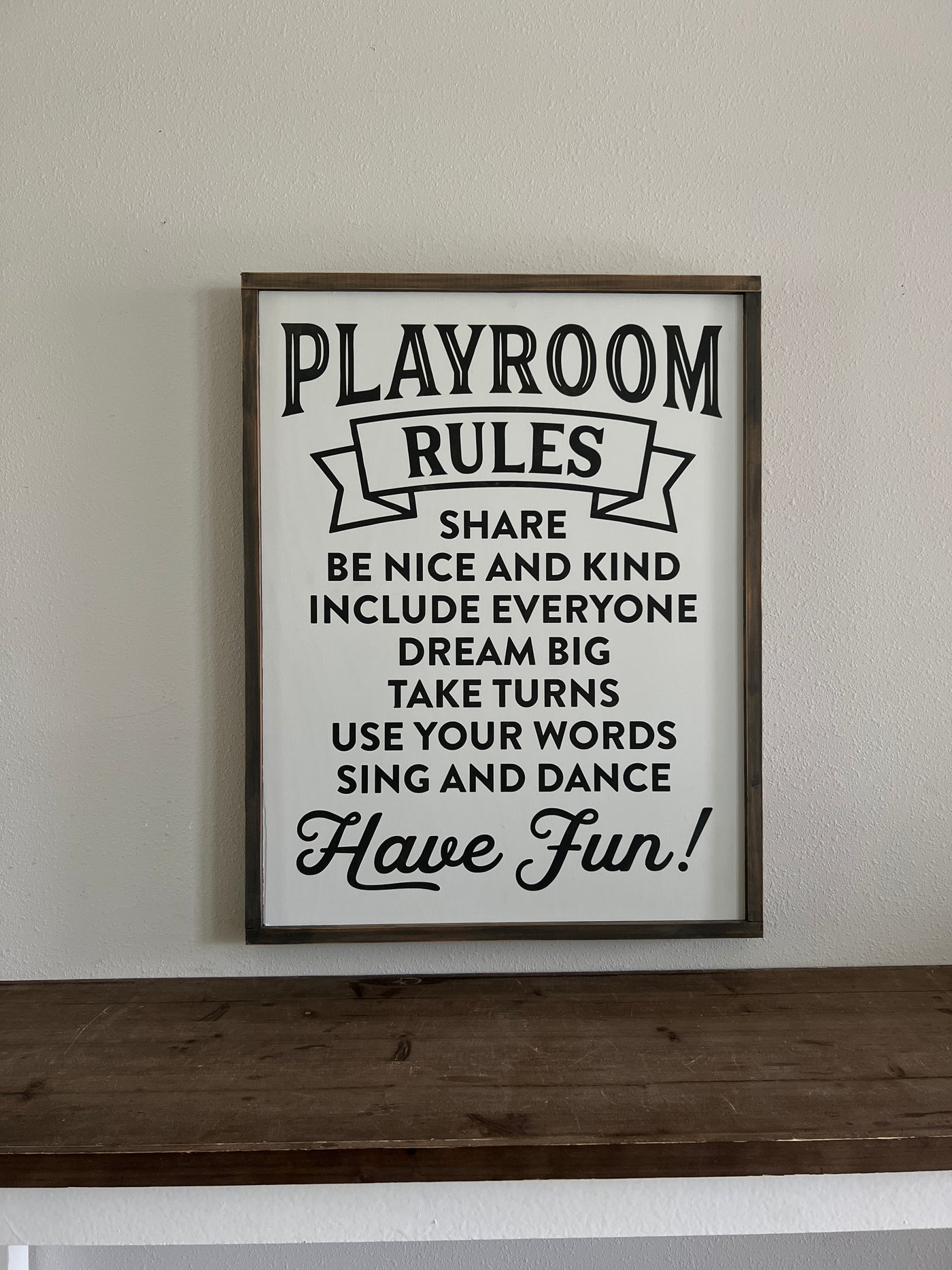 The Painted Knot Playroom Rules Sign