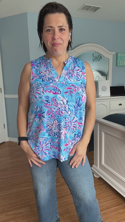 The Lizzy Tank In Blue By Dear Scarlett