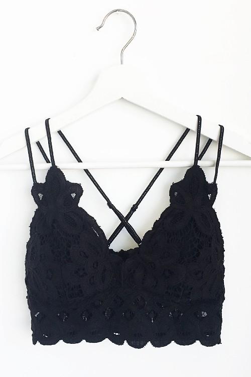 Crochet Lace Bralette in Black - The Teal Turtle Clothing Company
