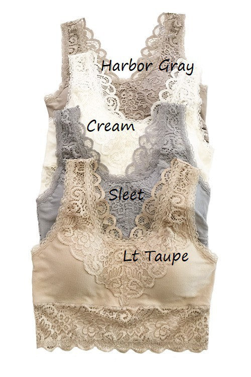 Little Bit Of Lace Bralette in Cream