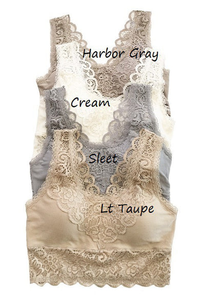 Little Bit Of Lace Bralette in Cream