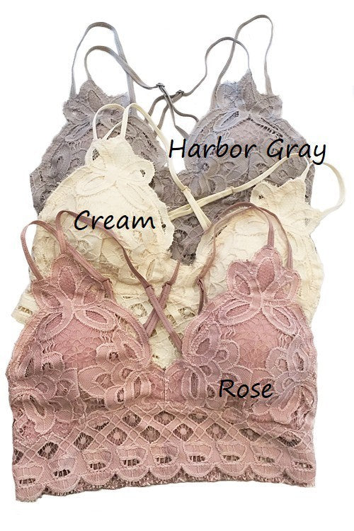 Crochet Lace Bralette in Cream