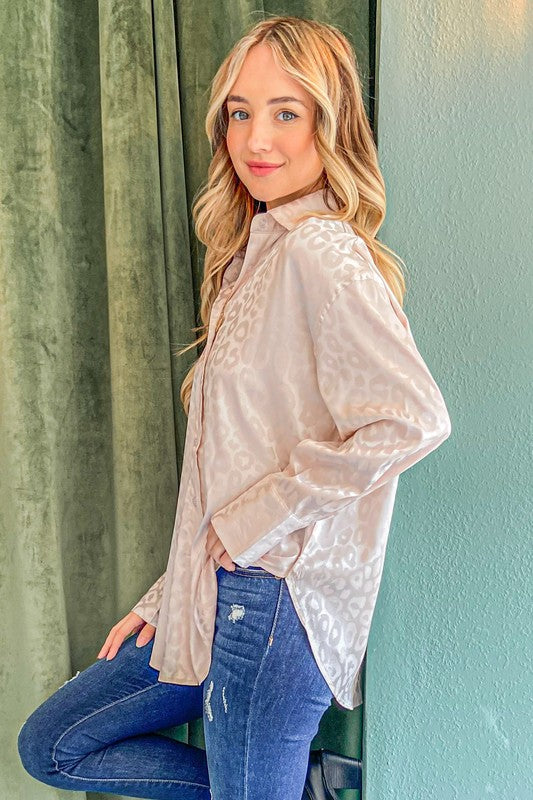 Luxe Leopard Button Up Top