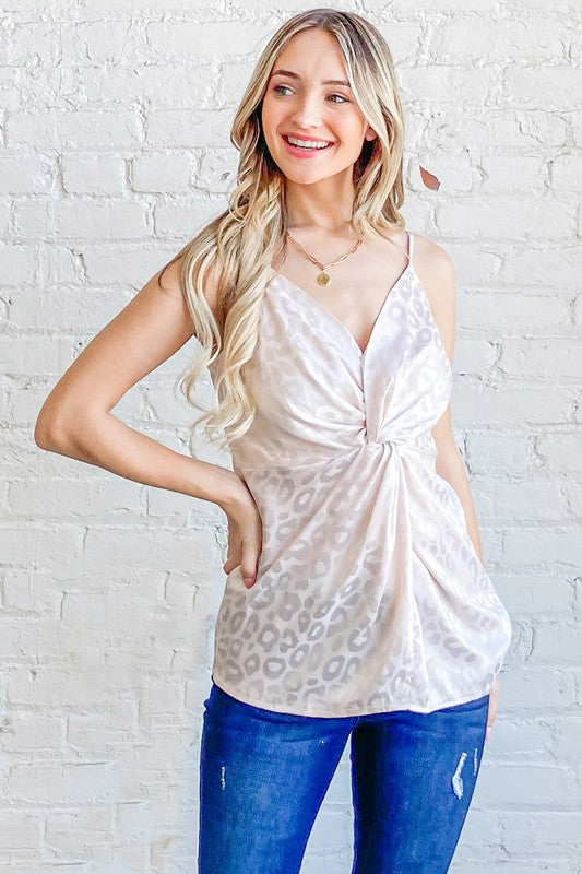 Luxe Leopard Front Twist Cami
