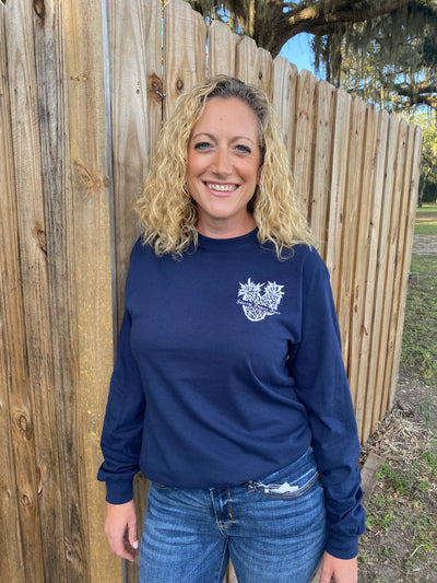 Metallic Pineapple Graphic Long Sleeve Tee