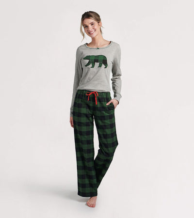 Family Pajama Sets In Plaid Bear