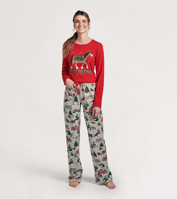 Family Pajama Sets In Country Christmas