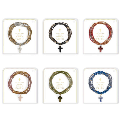 Faithfully Cross Stretchy Bracelets By Coco & Carmen