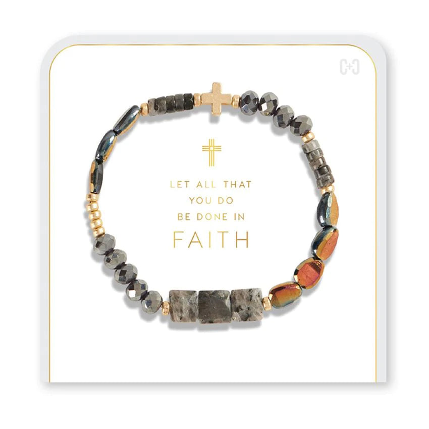 Hannah Cross Stretch Bracelets - Black